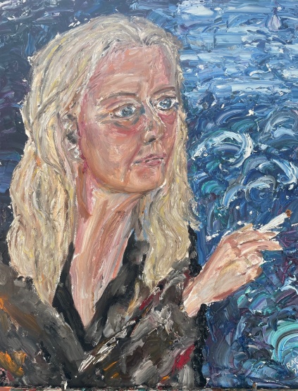 portrætmaleri udført af Rikke Aarøe Carlsen RAC olie på lærred 2024