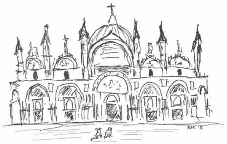 Musen Magnus ser Markuskirken sammen med Duen Dalila